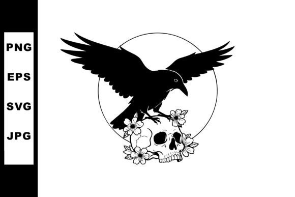Download Raven on Skull Vector Design - Skull vector Collection